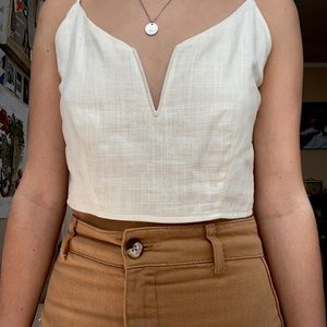 White cropped tank top